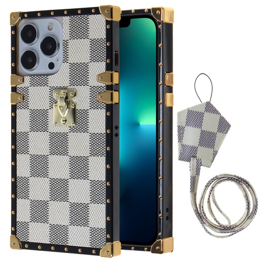 [CS-I14M-LT-BG] Luxury Trunk Case for iPhone 14 Plus - Beige