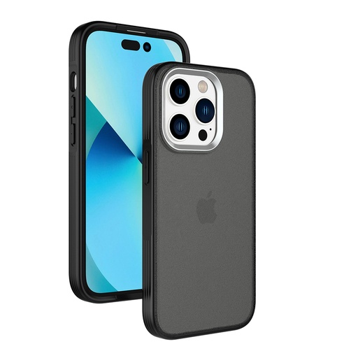 [CS-I14M-MLC-MTBK] Metal Camera Circle Case for iPhone 15 Plus  / 14 Plus - Matte Black