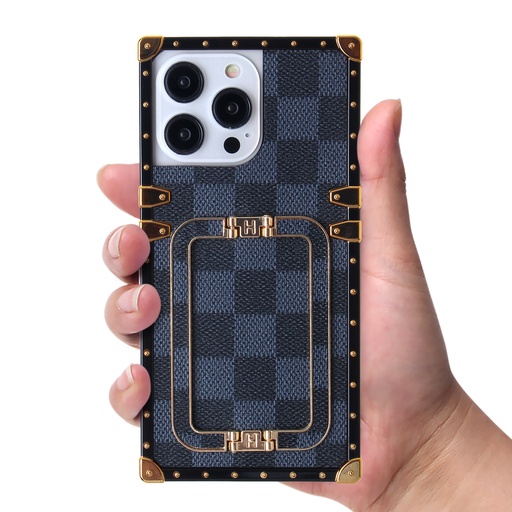 [CS-I14P-LBS-NA] Luxury Back Stand case for iPhone 14 Pro - Navy