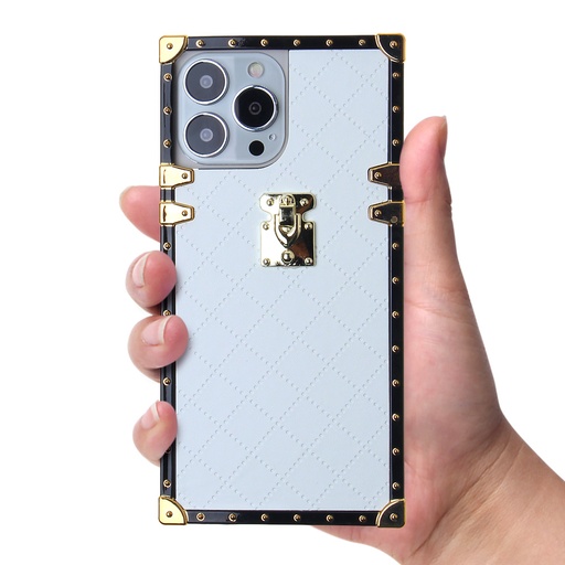 [CS-I14P-LT-WH] Luxury Trunk Case for iPhone 14 Pro - White