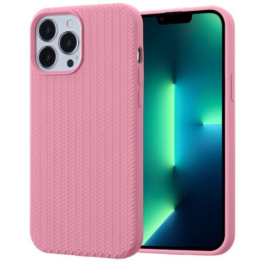 [CS-I14P-SFB-PN] Silicone Fiber Case for iPhone 14 Pro - Pink