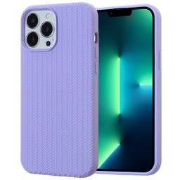 [CS-I14PM-SFB-PU] Silicone Fiber Case for iPhone 14 Pro Max - Purple