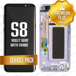 [LCD-S8-WF-SP-VGY] OLED Assembly for Samsung Galaxy S8 With Frame - Gray / Violet (Service Pack)