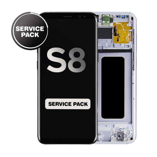 [LCD-S8-WF-SP-VGY] OLED Assembly for Samsung Galaxy S8 (G950) with Frame - Gray / Violet (Service Pack)