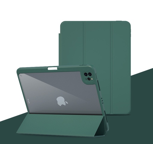 [CS-IP129-CBM-GR] Clear Back Magnet Case for iPad 12.9" (3rd-4th-5th Generation) & Air 13 (2024/2025) - Green