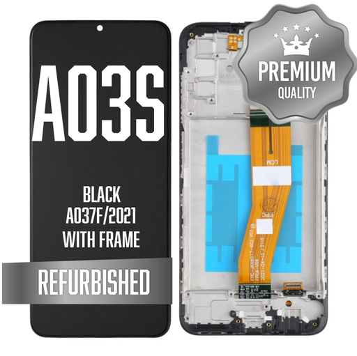 [LCD-A037F-WF-BK] LCD Assembly with frame for Galaxy A03S (A037F/2021) - Black (Premium/Refurbished) (International Version)