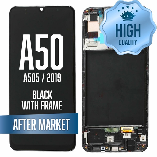 [LCD-A505-WF-HQ] OLED Assembly For Samsung Galaxy A50 (A505 / 2019) With Frame - Black (Aftermarket - OLED)
