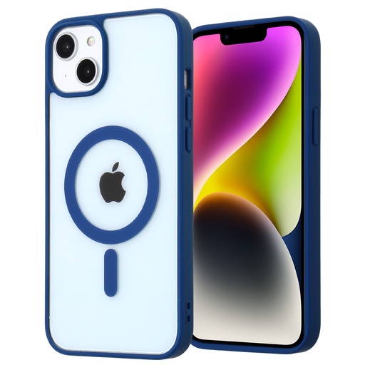 [CS-I14M-HWC-BL] Hard Shell Wireless Charging Case for iPhone 14 Plus - Blue