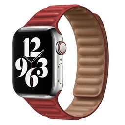 [CS-IW38-LLM-RD] Leather Link Magnet iWatch Band 38/40/41mm - Red
