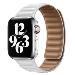 [CS-IW38-LLM-WH] Leather Link Magnet iWatch Band 38/40/41mm - White