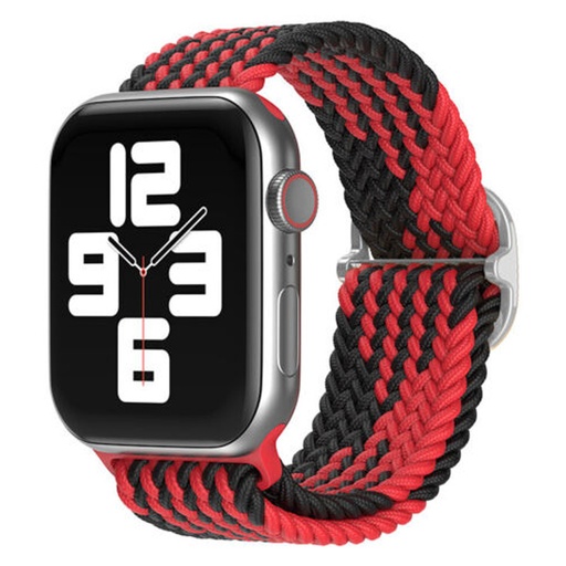 [CS-IW38-NW-BKRD] Nylon Weave iWatch Band 38/40/41mm - Black Red Pattern