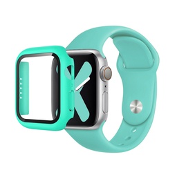 [CS-IW38-PST-GR] Premium Silicone Band & Bumper w/Tempered Glass iWatch 38/40/41mm - Green