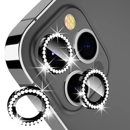 [TG-I14PM-DCL-BK] Diamond Camera Lens w/HD Tempered Glass  for iPhone 14 Pro / 14 Pro Max (Black)