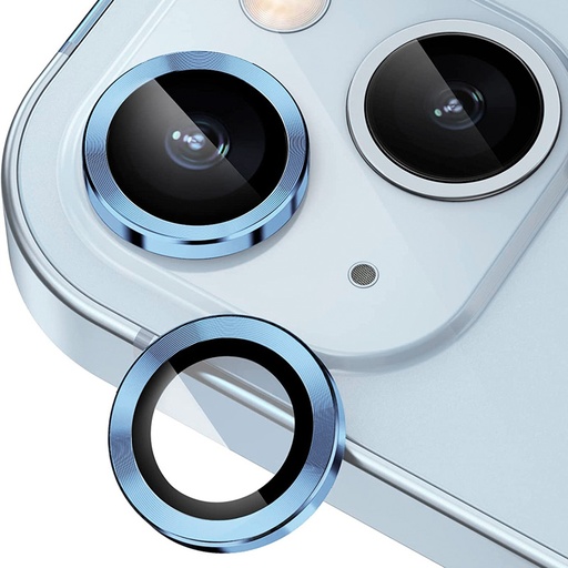 [TG-I14-RCL-BL] Ring Camera Lens w/HD Tempered Glass  for iPhone 14 / 14 Plus (Blue) (1 Pc)