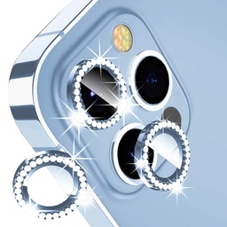 [TG-I13PM-DCL-BL] Diamond Camera Lens w/HD Tempered Glass  for iPhone 13 Pro / 13 Pro Max (Sierra Blue)