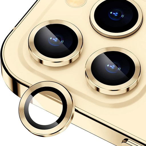 [TG-I13PM-RCL-GO] Ring Camera Lens w/HD Tempered Glass  for iPhone 13 Pro / 13 Pro Max (Gold) (1 Pc)