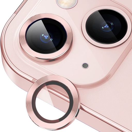 [TG-I13-RCL-PN] Ring Camera Lens w/HD Tempered Glass  for iPhone 13 / 13 Mini (Pink) (1 Pc)