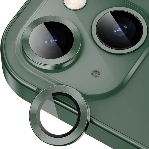 [TG-I13-RCL-GR] Ring Camera Lens w/HD Tempered Glass  for iPhone 13 / 13 Mini (Green) (1 Pc)