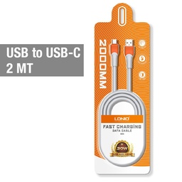 [AC-LDN-LS602-TC] LS602 LDNIO 30W Fast Charging Gray Data Cable (2M) USB to USB-C