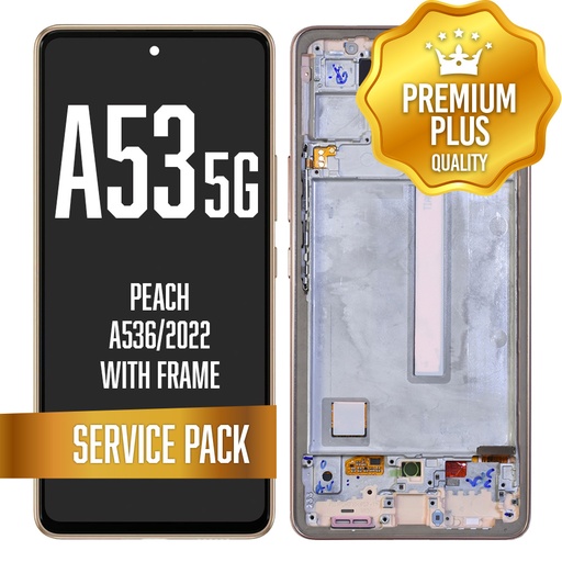 [LCD-A536-WF-SP-PC] OLED Assembly with frame For Samsung Galaxy A53 5G (A536/2022) - Peach (Service Pack)