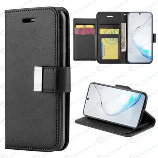 [CS-I14-FLW-BK] Flip Leather Wallet Case for iPhone 16e / 14 / 13 - Black