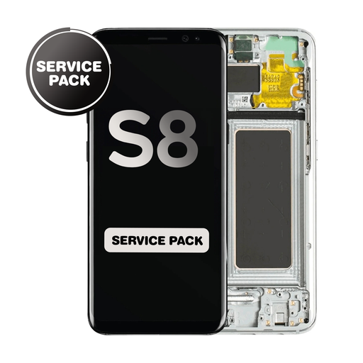 [LCD-S8-WF-SP-SI] OLED Assembly for Samsung Galaxy S8 (G950) with Frame - Silver (Service Pack)