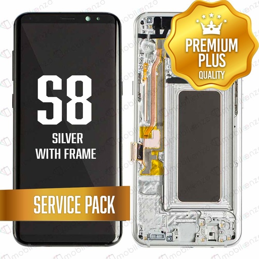 [LCD-S8-WF-SP-SI] OLED Assembly for Samsung Galaxy S8 With Frame - Silver (Service Pack)