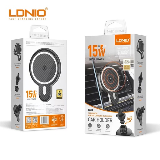 [ACE-LDN-MA20-MTR] LDNIO 15 W Magnetic Wireless Charging Car Holder MA20 (With Metal Ring)