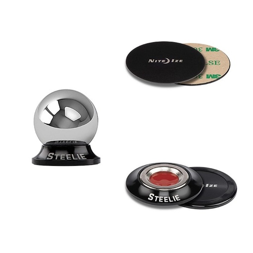 [STODK-01-R8] Nite Ize - Steelie Orbiter Dash Mount Kit - Silver And Black