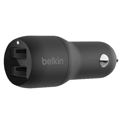 [CCB001BTBK] Belkin - Dual Port Usb A Car Charger 24w - Black