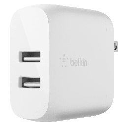 [WCB002DQWH] Belkin - Dual Port Usb A 24w Wall Charger - White