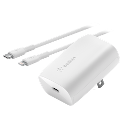 [WCA005DQ1MWH-B5] Belkin - Usb C Pps Wall Charger 30w With Type C To Lighting Cable 1m  - White