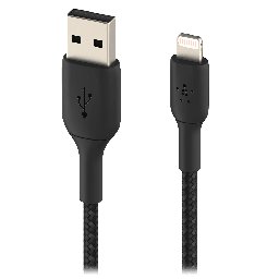[CAA002BT1MBK] Belkin - Boost Up Charge Usb A To Apple Lightning Braided Cable 3ft - Black