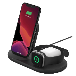 [WIZ001TTBK] Belkin - 3-in-1 Wireless Charging Pad With Apple Watch Dock - Black
