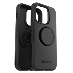 [77-88754] Otterbox - Otter  Pop Symmetry Case With Popgrip For Apple Iphone 14 Pro  - Black