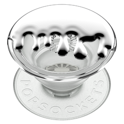 [805444] Popsockets - Popgrip Premium - Chrome Drip Silver