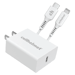 [WALL-PD-20W+R-LIGHT] Cellhelmet - Pd Usb C Wall Charger 20w And Usb C To Apple Lightning Cable 3ft - White