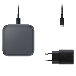 [EP-P2400TBEGUS] Samsung - Super Fast 15w Wireless Charger With Travel Adapter - Gray