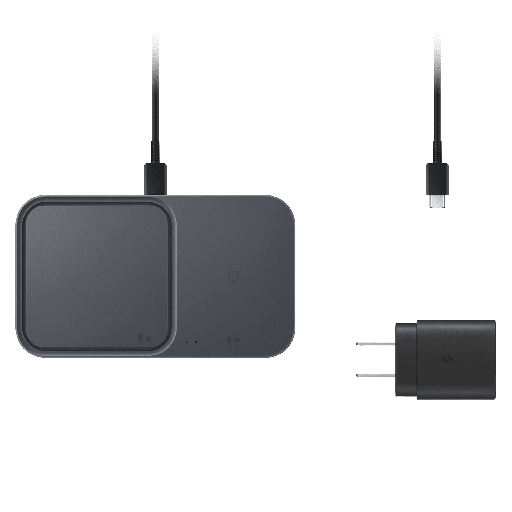 [EP-P5400TBEGUS] Samsung - Dual Fast Wireless Charger 15w With Usb C Cable And Power Head - Gray