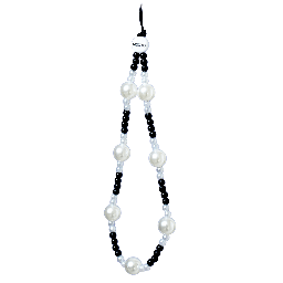 [NCBBW-PRLPC-DHX] Moxyo - Lanyard Beaded Phone Charm - White And Black Pearl