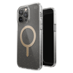 [150092-9221] Speck - Presidio Perfect Clear Magsafe Case For Apple Iphone 14 Pro Max - Gold Glitter