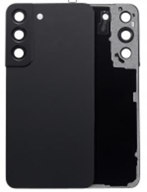 [SP-S22-BCV-BK] Back Cover Glass With Camera Lens For Samsung Galaxy S22 (No Logo) (Phantom Black)