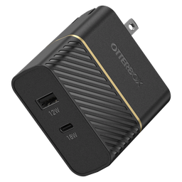 [78-81020] Otterbox - Fast Charge Pd Usb C And Usb A Dual Port Wall Charger 30w - Black Shimmer
