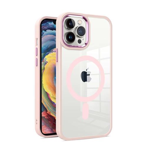 [CS-I13PM-MWC-PN] Metal Wireless Charging Case for iPhone 13 Pro Max -Pink
