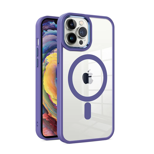 [CS-I14-MWC-PU] Metal Wireless Charging Case for iPhone 16e / 14 / 13 - Purple