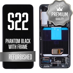 [LCD-S22-WF-BK] OLED Assembly for Samsung Galaxy S22  With Frame - Phantom Black (Refurbished)
