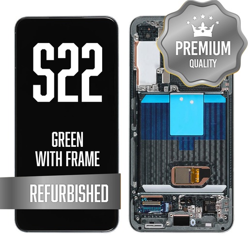 [LCD-S22-WF-GR] OLED Assembly for Samsung Galaxy S22 With Frame - Green (Refurbished)