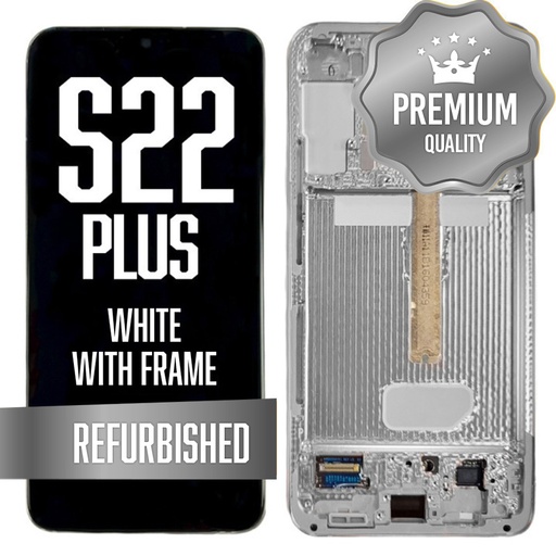 [LCD-S22P-WF-WH] OLED Assembly for Samsung Galaxy S22 Plus With Frame - White (Refurbished)