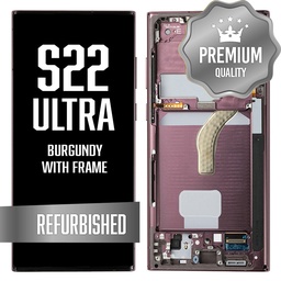 [LCD-S22U-WF-BU] OLED Assembly for Samsung Galaxy S22 Ultra  With Frame - Burgundy (Refurbished)