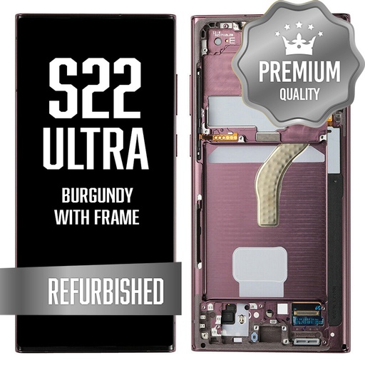 [LCD-S22U-WF-BU] OLED Assembly for Samsung Galaxy S22 Ultra With Frame - Burgundy (Refurbished)
